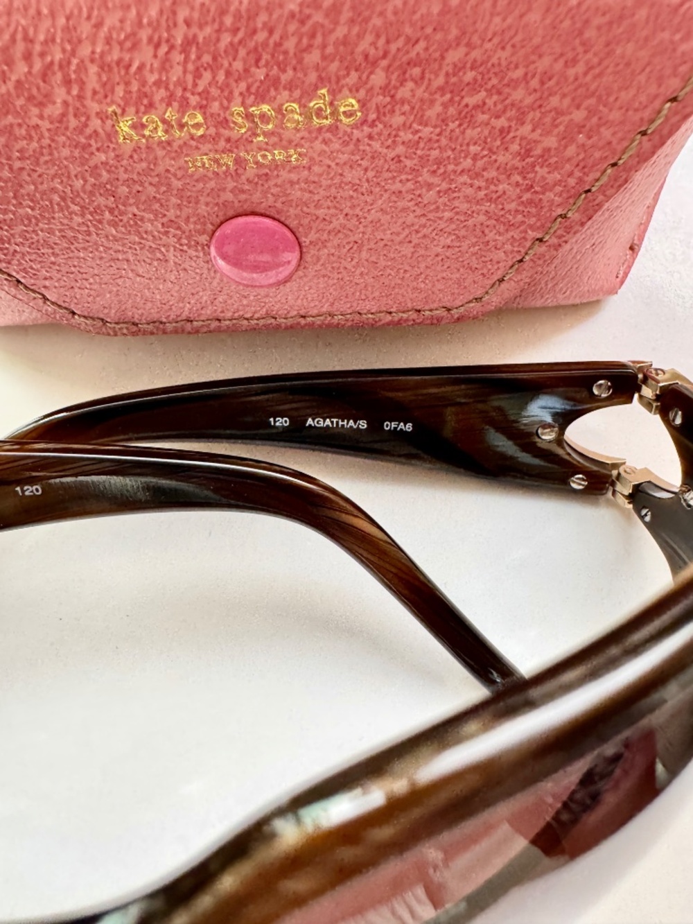 Kate Spade sunglasses Y2K Curved Wrap Tortoise shell deadstock never worn case - Picture 12 of 15